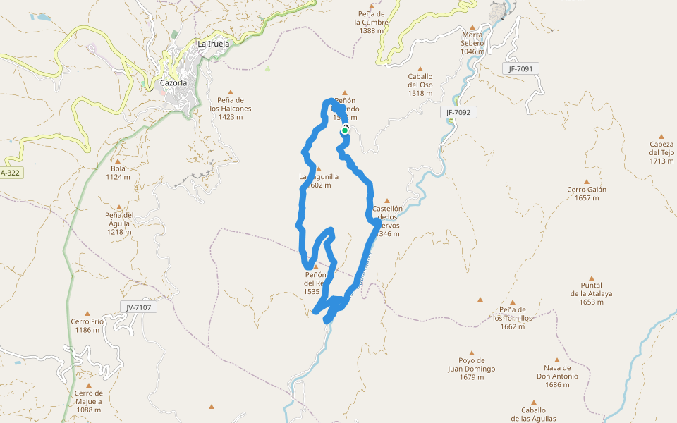 Picón del Rey - Arroyo de los Cierzos walking route map in Cazorla
