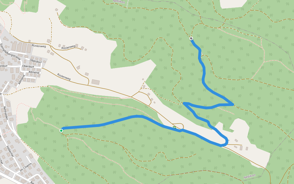 Santeberg Süd - Buechlegi walking route map in Nebikon