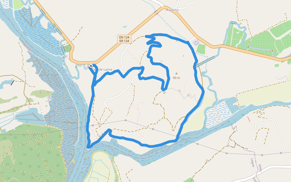 Ilha do Rosário walking route map in Silves