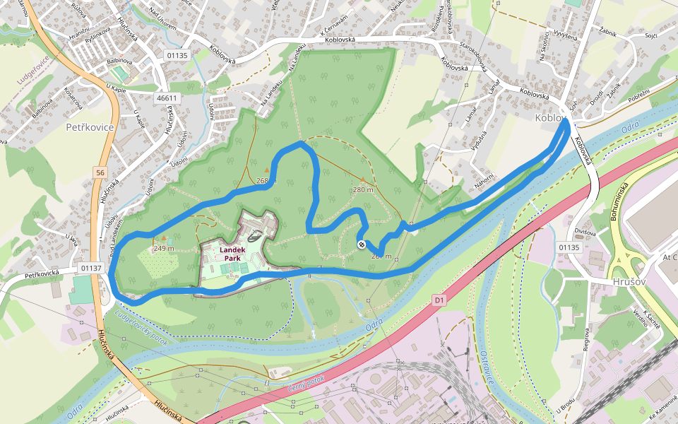 Naučná stezka NPP Landek walking route map in Ostrava
