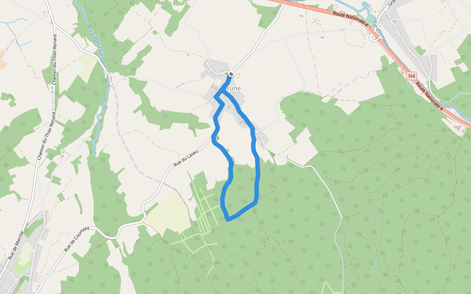 10. Promenade des Prés walking route map in Nassogne