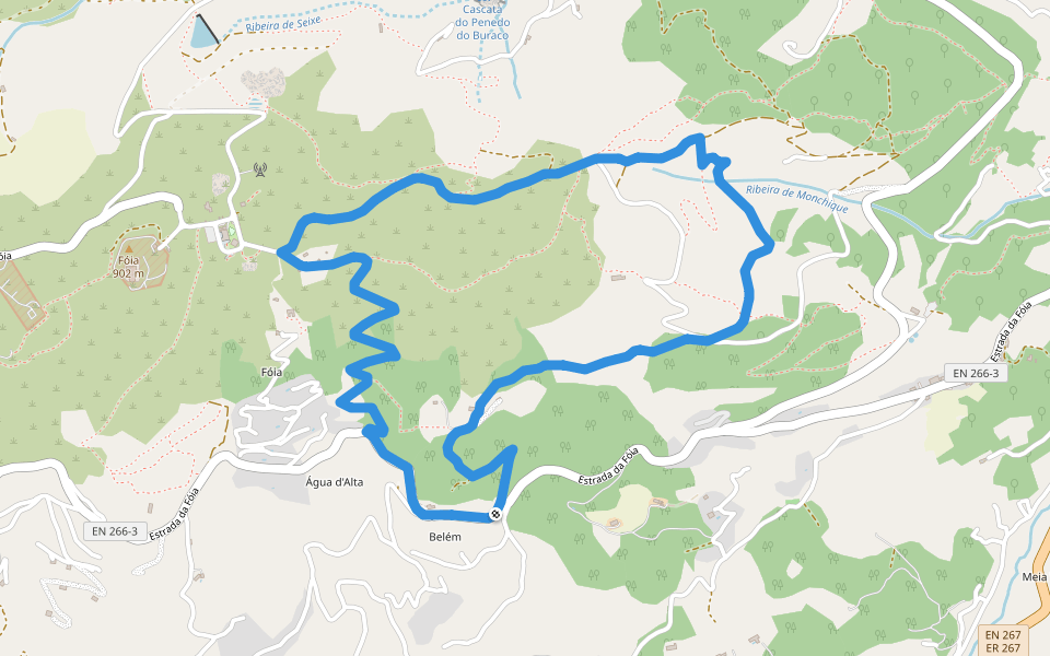 Trilho da Fóia walking route map in Monchique