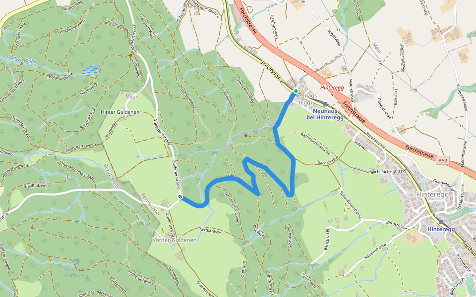 Neuhaus - Gerstenchrütz walking route map in Hinteregg