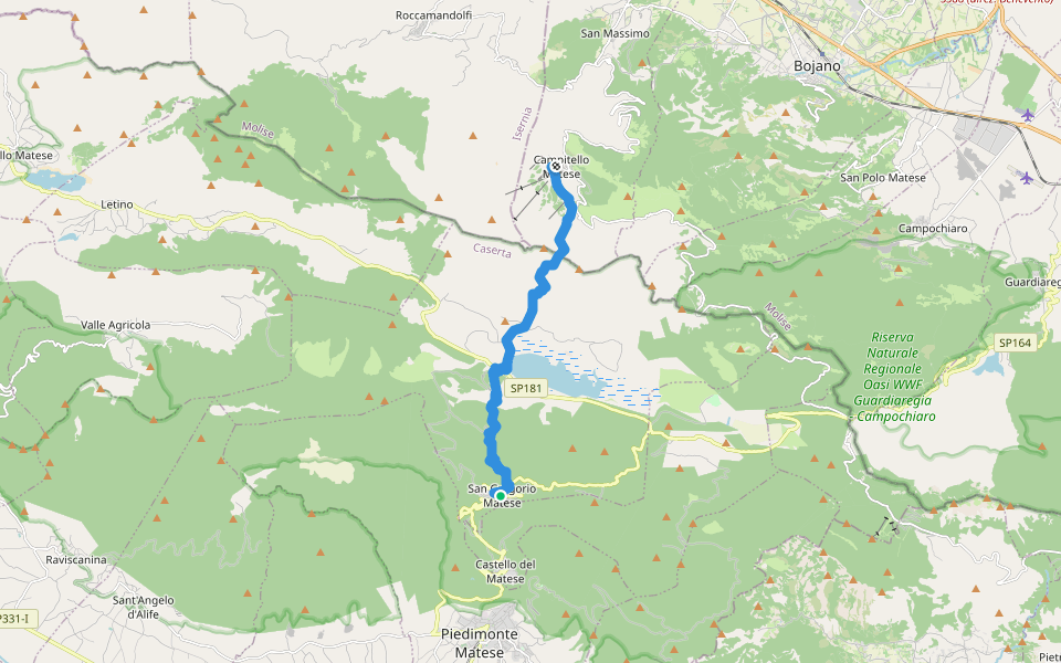 Sentiero Italia - Tappa S21 walking route map in San Gregorio Matese