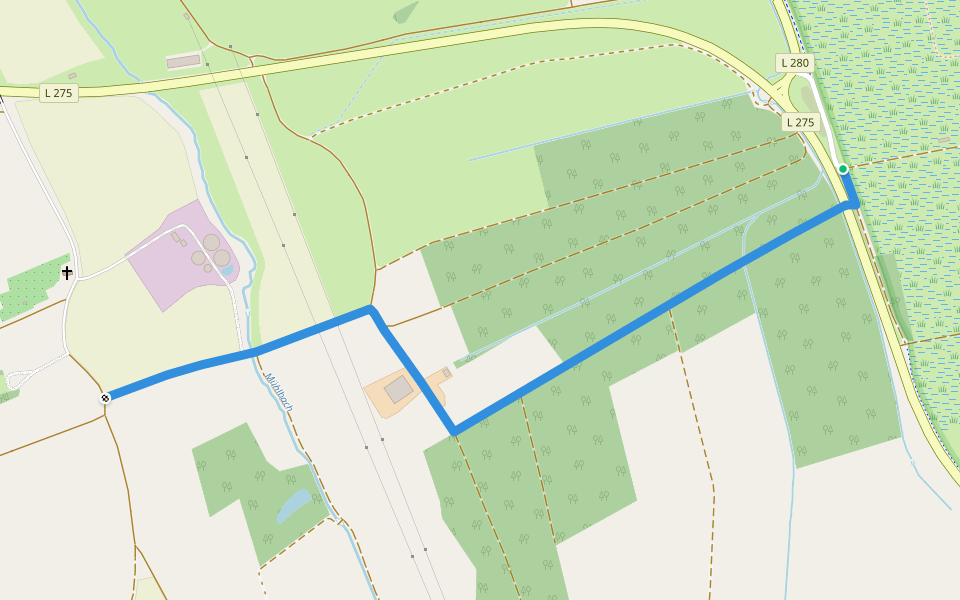 Querweg des Schwäbischen Albvereins (blauer Punkt) walking route map in Bad Buchau
