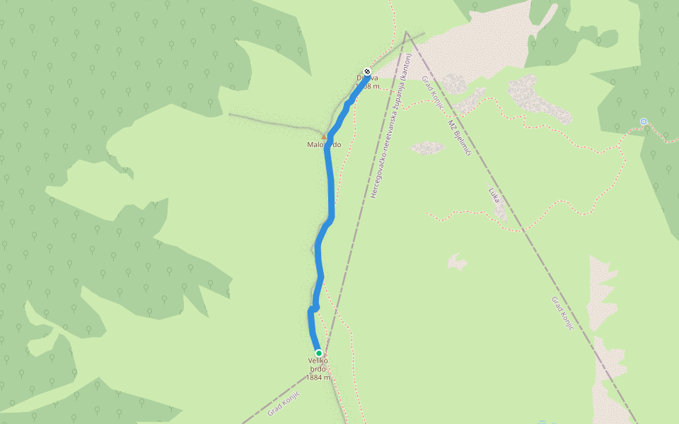 Vito-Drstva walking route map in Tušila