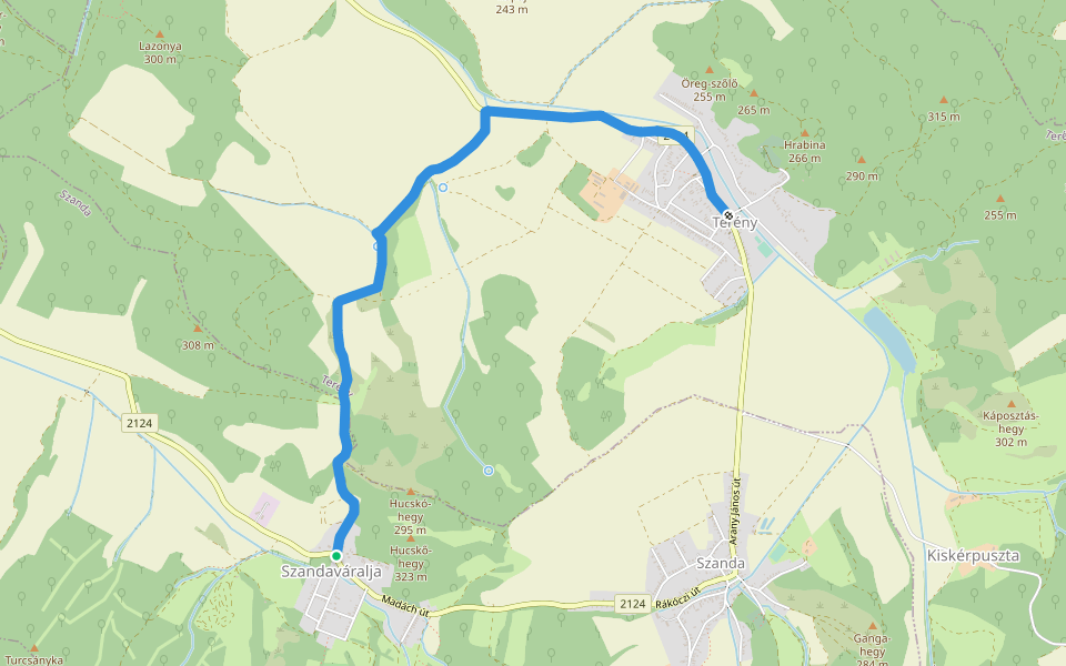 Z40 walking route map in Szanda