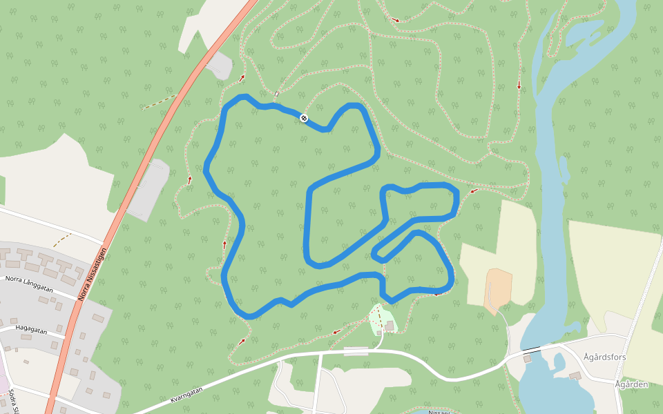 Elljussparet walking route map in Smålandsstenar