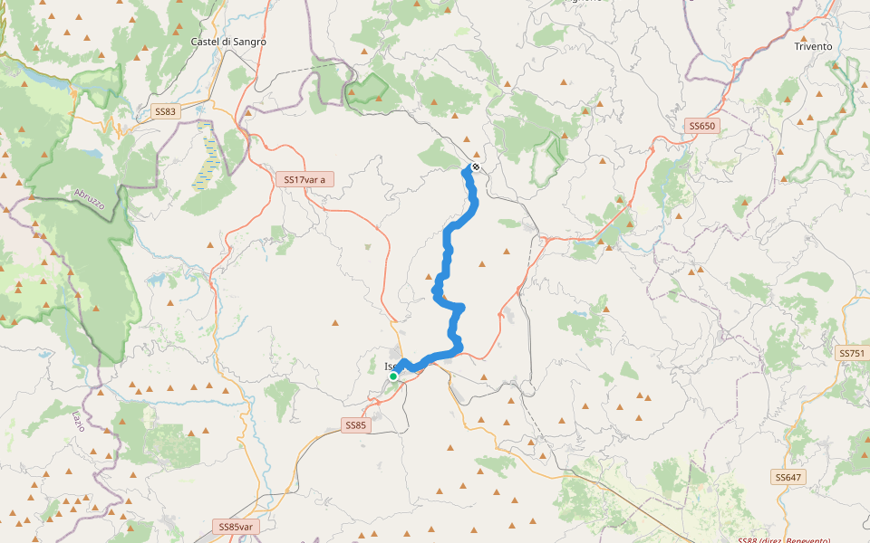 Sentiero Italia - Tappa Q10 walking route map in Isernia