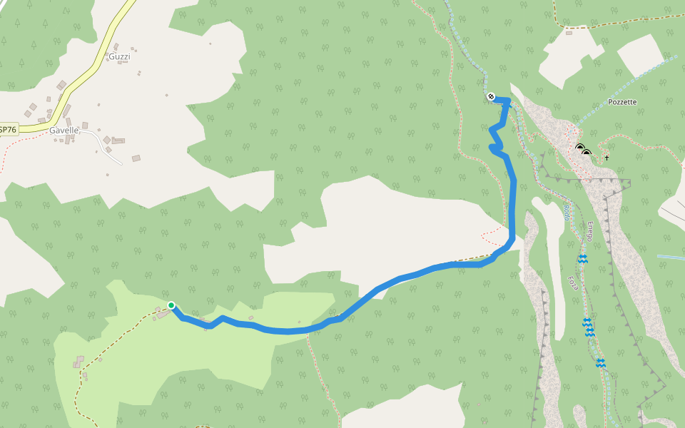 Val Gadena walking route map in Gavelle