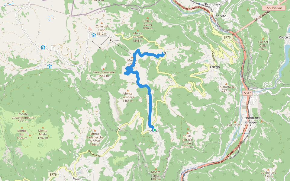 Stoner - Lisser walking route map in Stoner