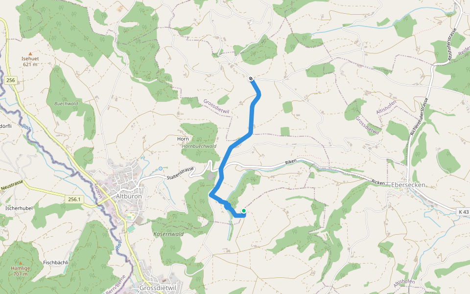 Ärpolingen - Hasenacher walking route map in Altbüron
