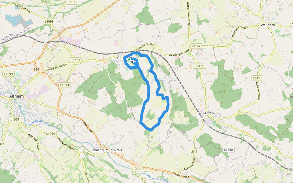 Thermenlauf walking route map in Geinberg