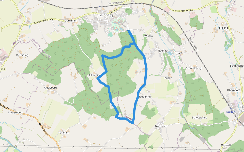 Schlanke Linie Runde walking route map in Geinberg