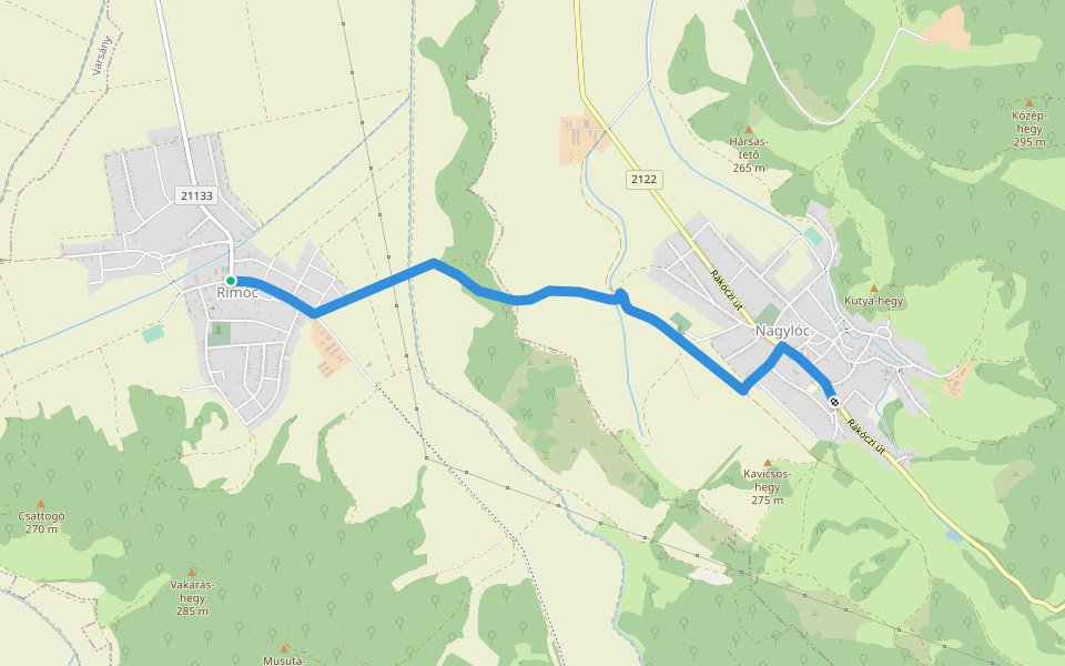 Z36 walking route map in Rimóc