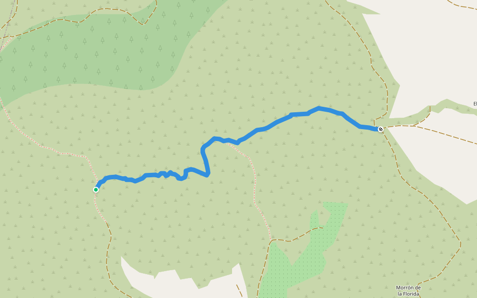 Variante de los Cuchillos walking route map in Ontur
