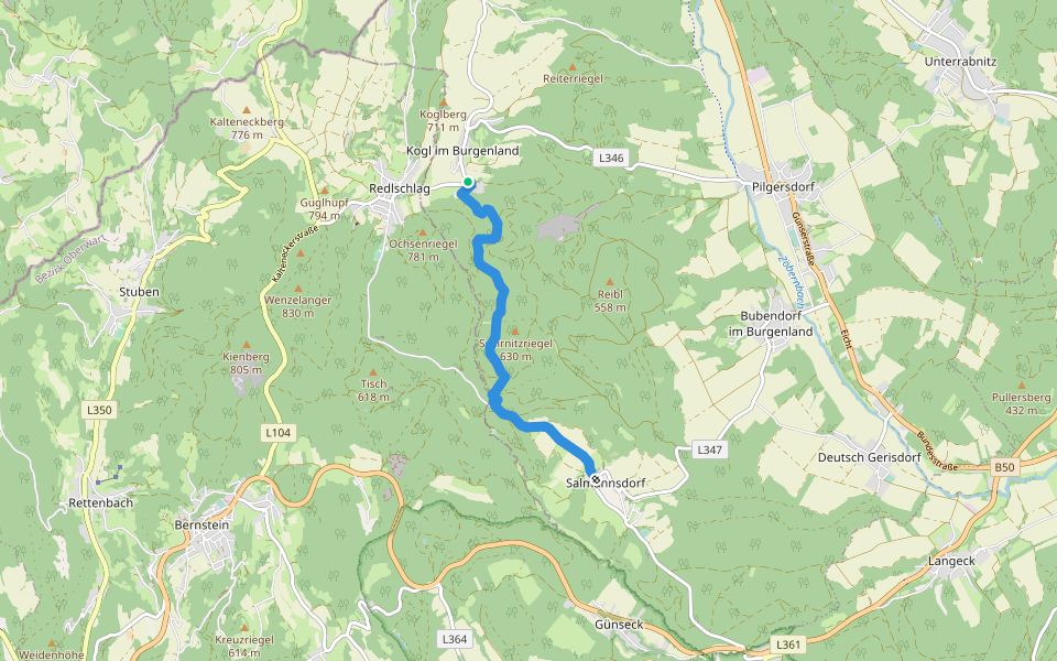 Kogl - Salmannsdorf walking route map in Kogl im Burgenland