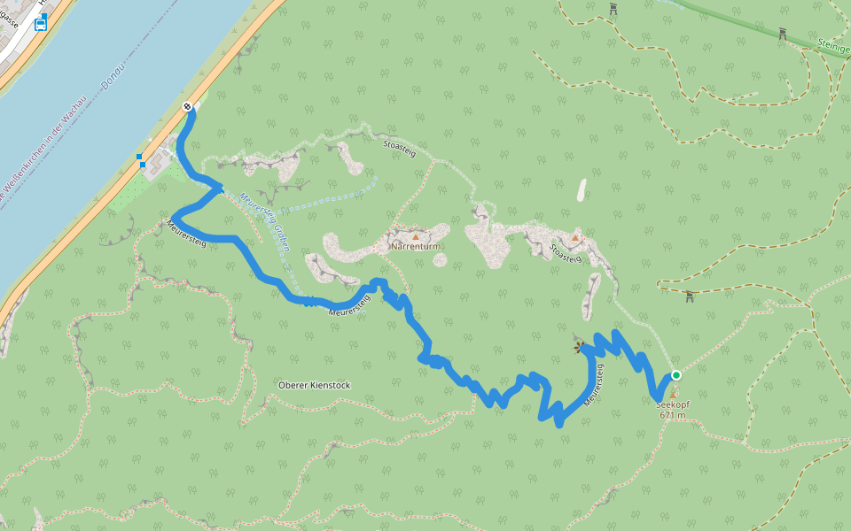 Meurersteig walking route map in Unter-Kienstock