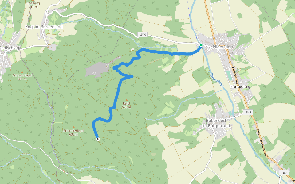 Pilgersdorf - Raipel Bernstein walking route map in Pilgersdorf