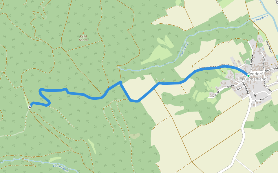 Bubendorf - Raipel - Bernstein walking route map in Bubendorf im Burgenland