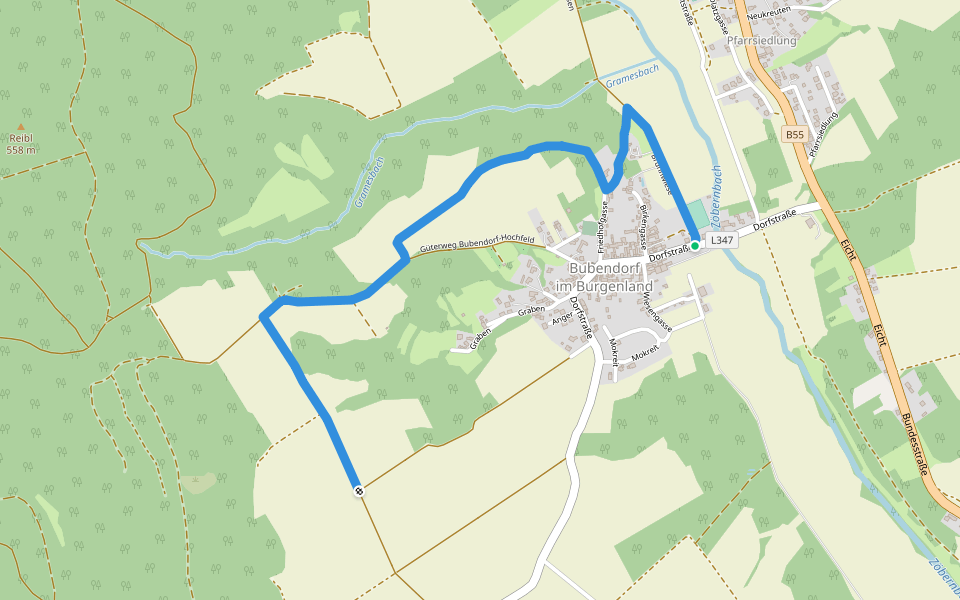 Wanderweg Bubendorf walking route map in Bubendorf im Burgenland