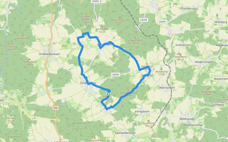 Wildkräuterweg walking route map in Großgöttfritz