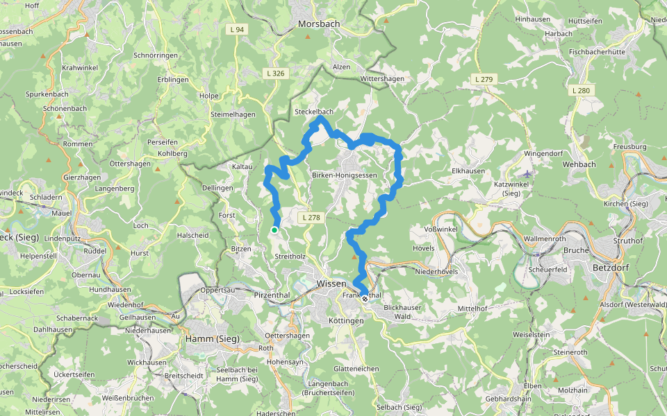 Natursteig Sieg Etappe 10 walking route map in Wissen