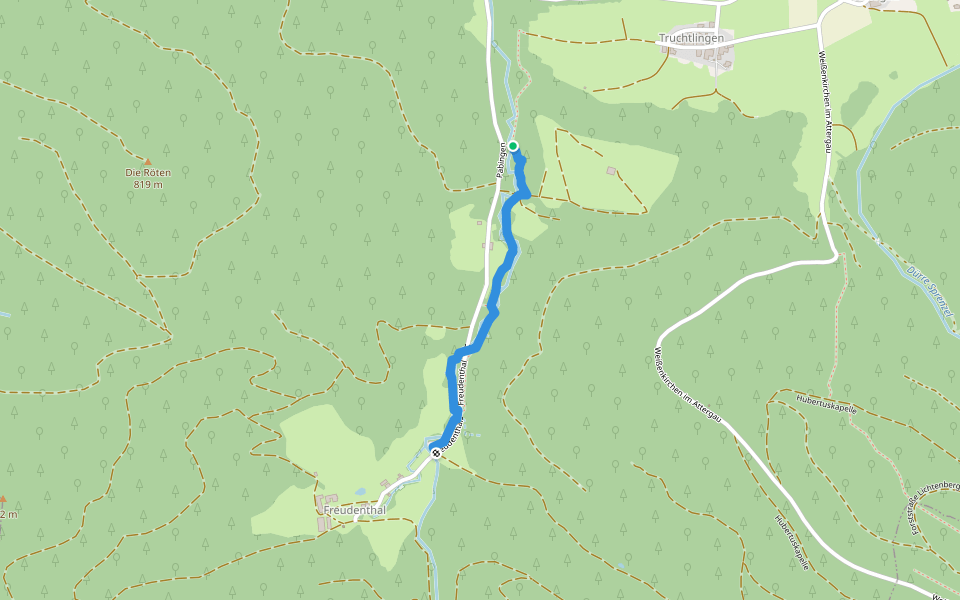 Themenweg "Das gläserne Tal" walking route map in Pabigen