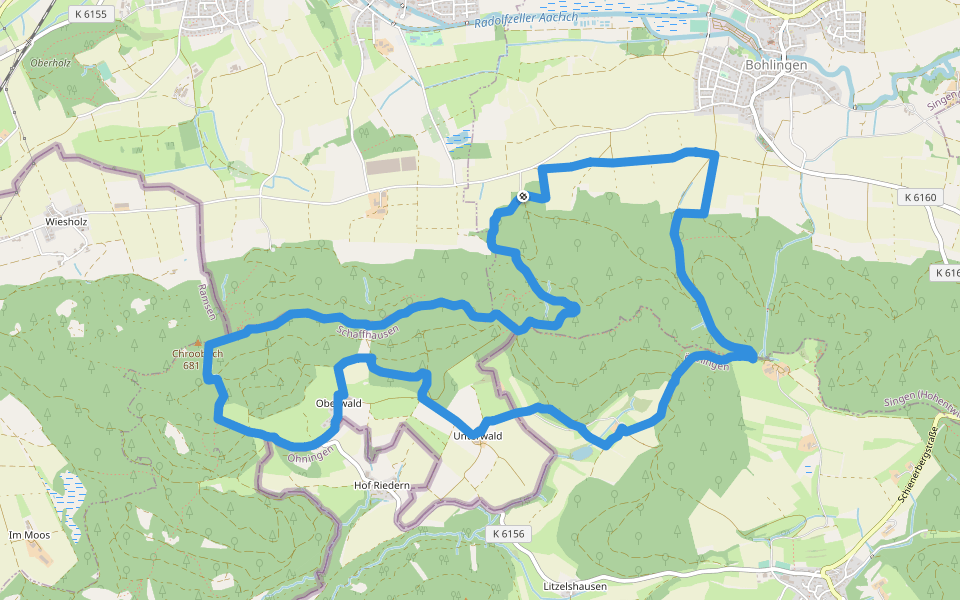 Hegauer Kegelspiel: Albertine-Steig walking route map in Singen (Hohentwiel)