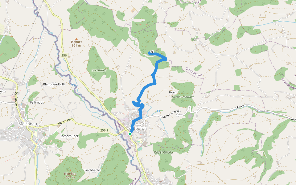 Altbüron - Stempechwald walking route map in Altbüron