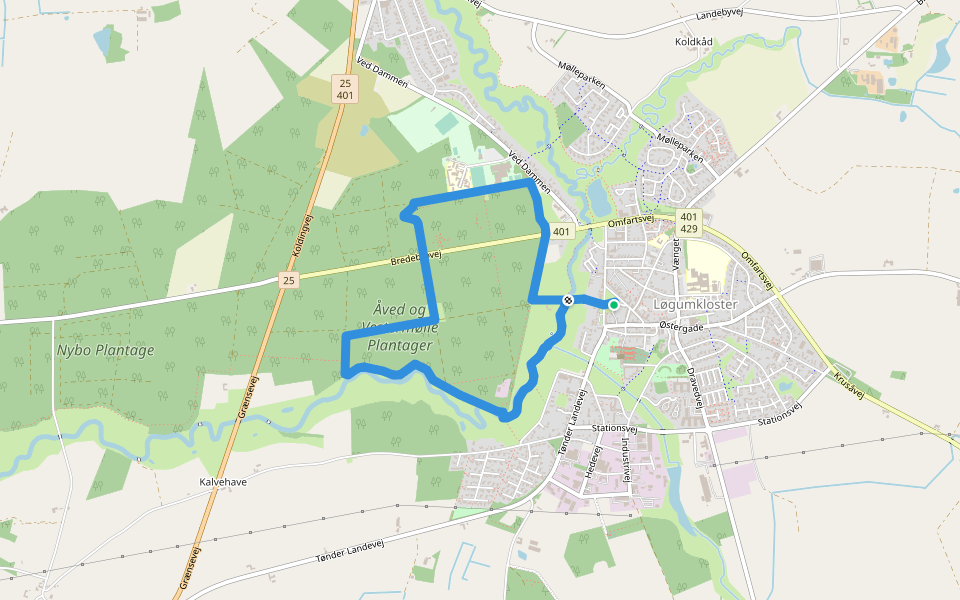 Blå Kløversti, Løgumkloster walking route map in Løgumkloster
