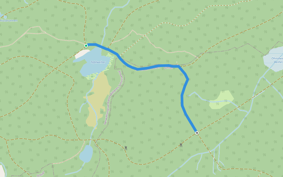 Querweg des Schwäbischen Albvereins (blauer Punkt) walking route map in Baienfurt
