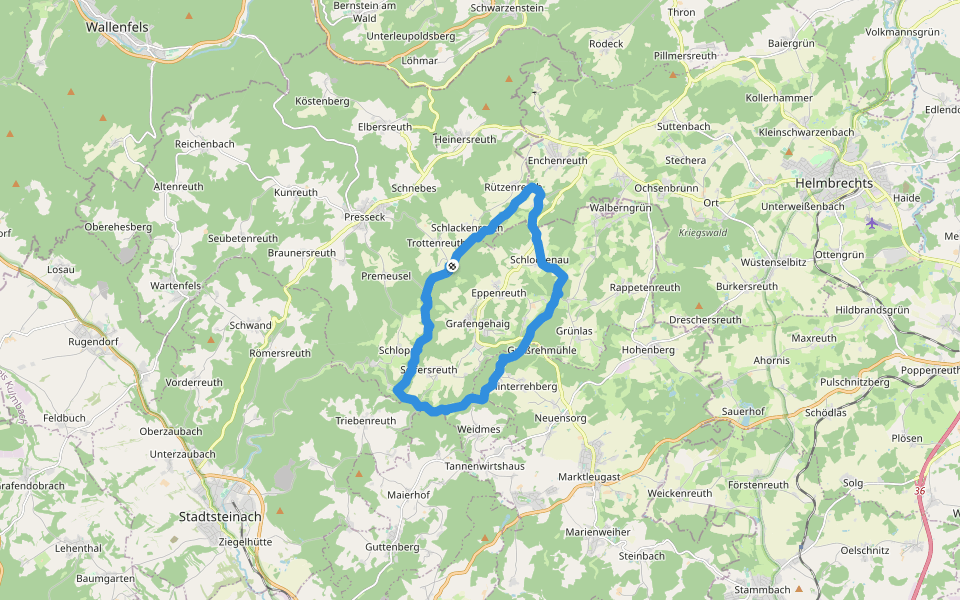 Mühlenweg walking route map in Grafengehaig
