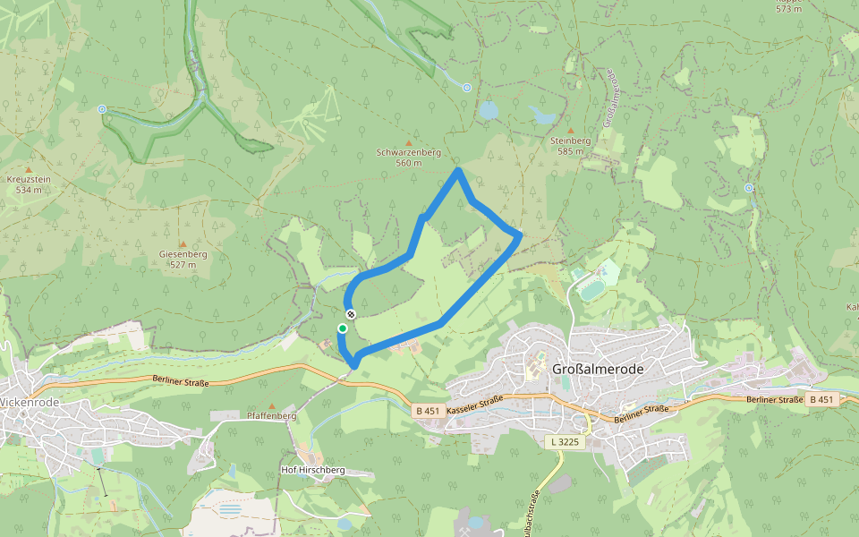 Kaufunger Wald, Rundweg 10 - Giesenhagen walking route map in Gutsbezirk Kaufunger Wald