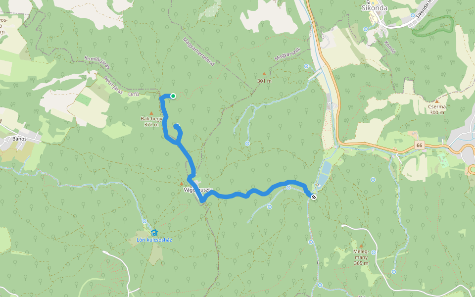 Z● (Bikfa-forrás – Kecskehát – Vágotpuszta – Koponya-kút II. – Koponya-kút I.) walking route map in Magyarhertelend