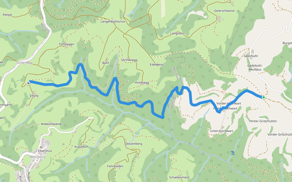 Chorb -923 walking route map in Steinhuserberg