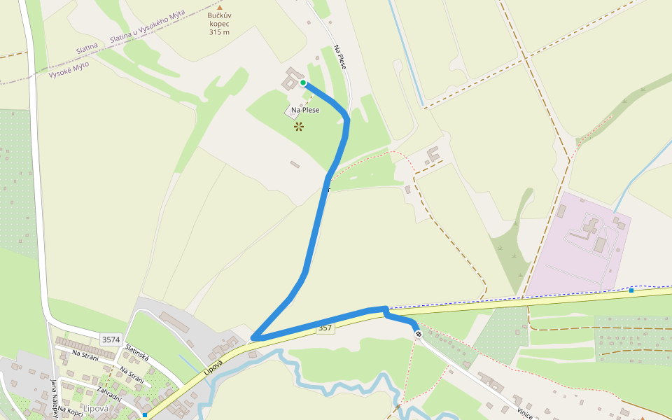 [Z] Sloupnice - Vysoké Mýto - Zámrsk walking route map in Vysoke Myto