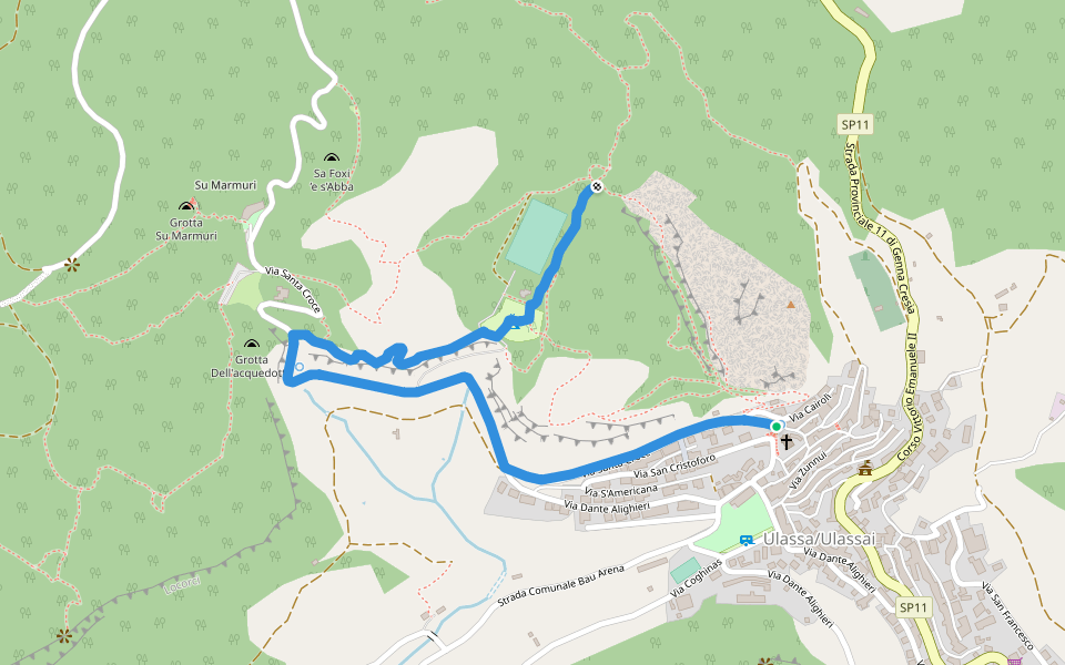 Maria Lai walking route map in Ulassai
