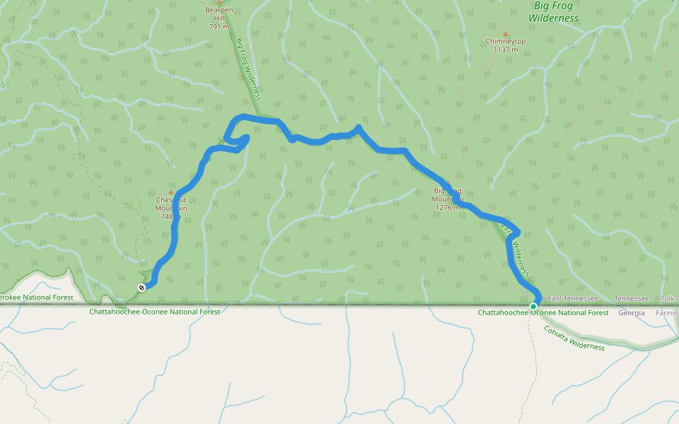 Hemp Top walking route map in McCaysville