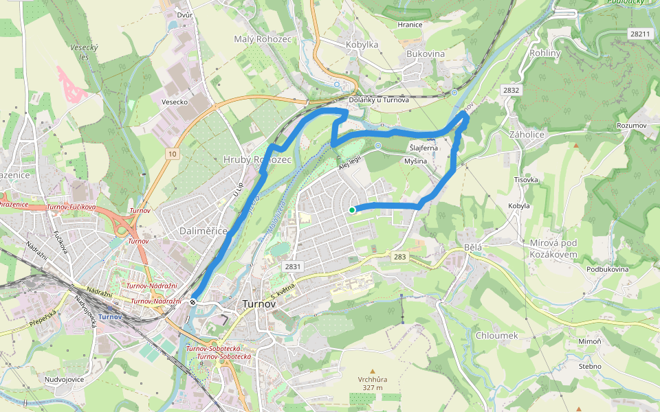NS Pojďme za vodou walking route map in Turnov