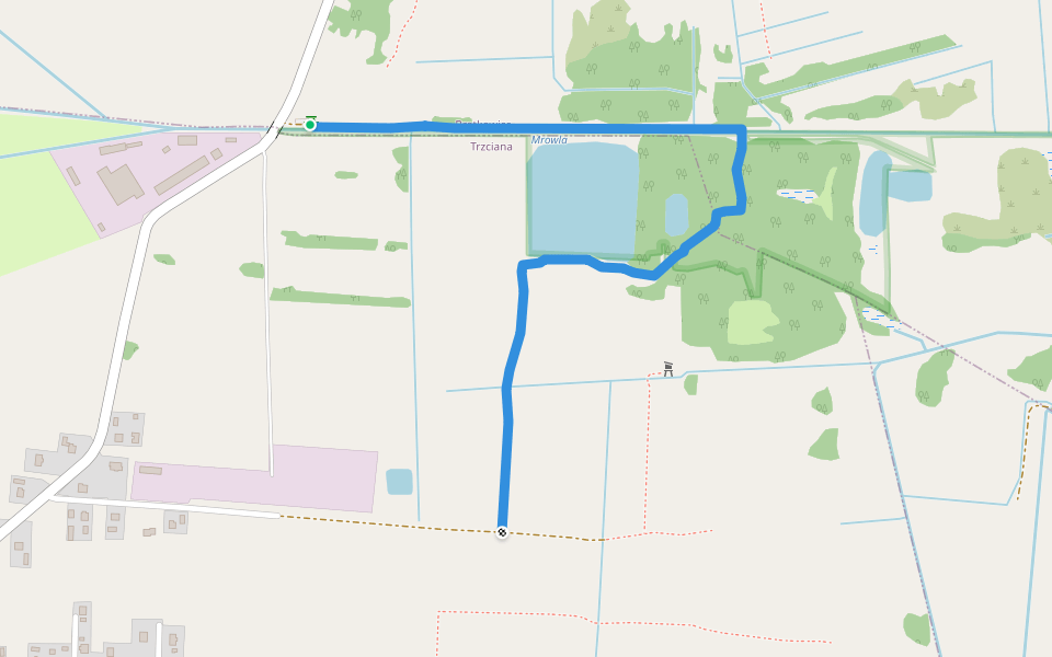 Ścieżka ekologiczna Olszyny walking route map in Trzciana