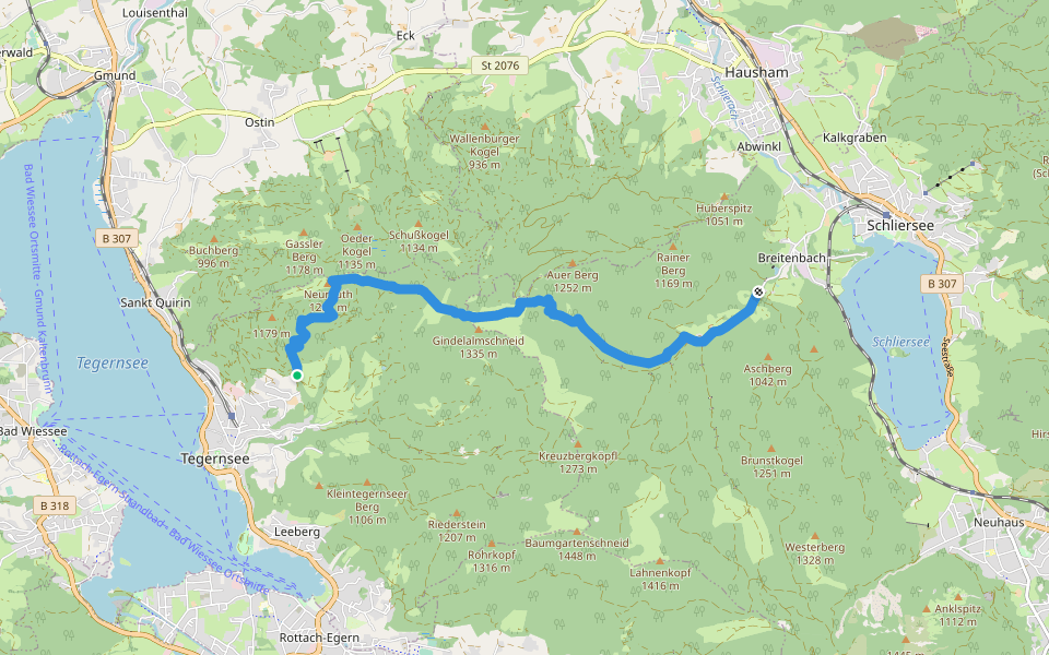 Wanderweg 681 - Bayrische Voralpen walking route map in Tegernsee