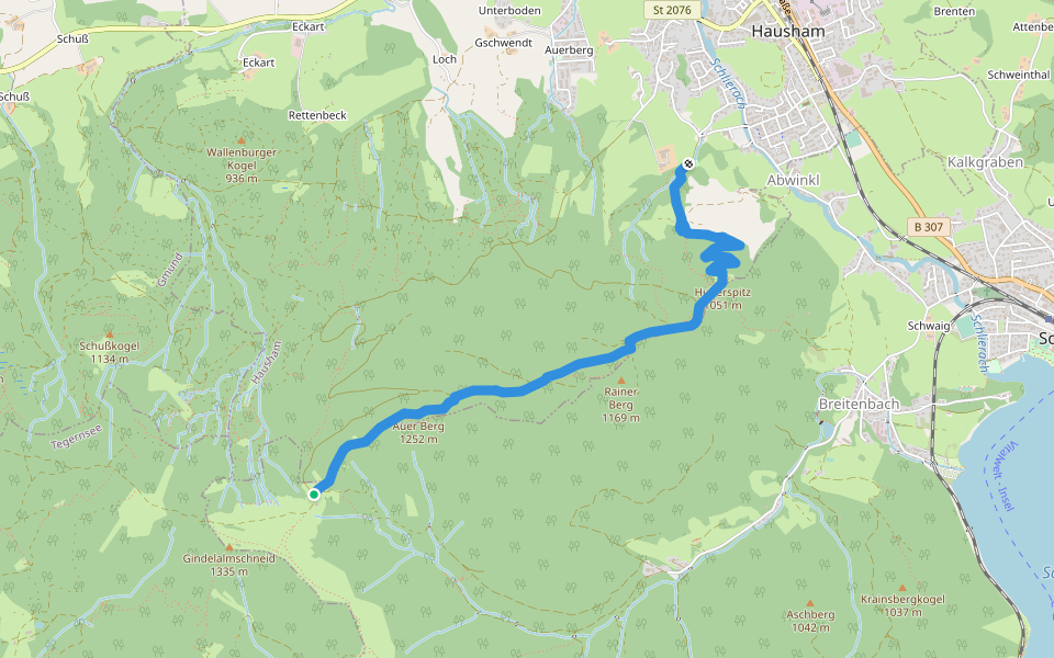 Wanderweg 682a - Bayrische Voralpen walking route map in Hausham