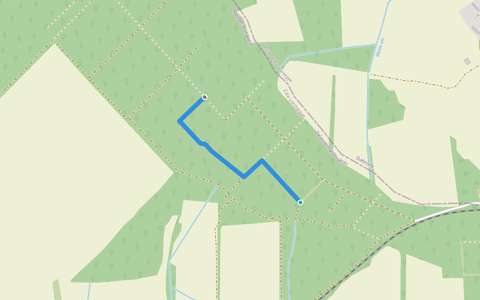 K (régi de meglevő jelzések) walking route map in Dabronc