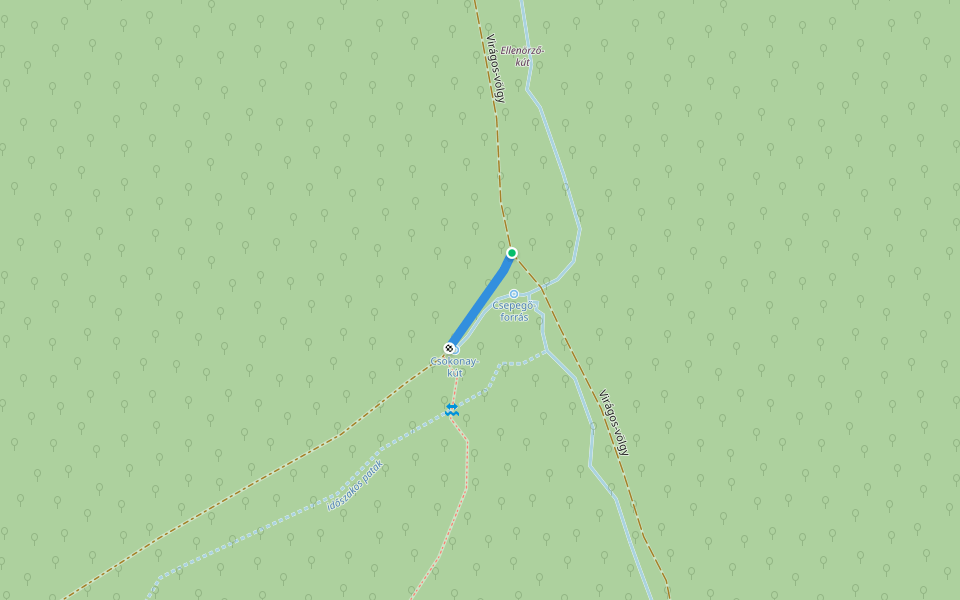 K● (Csokonay-kút) walking route map in Kővágószőlős