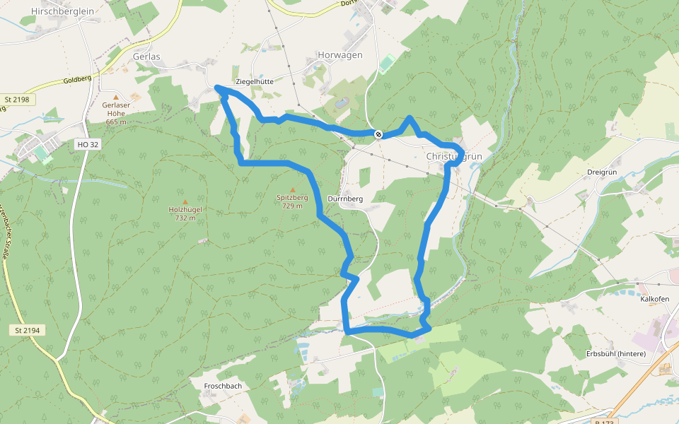 Forsthaus-Weg US 42 walking route map in Bad Steben