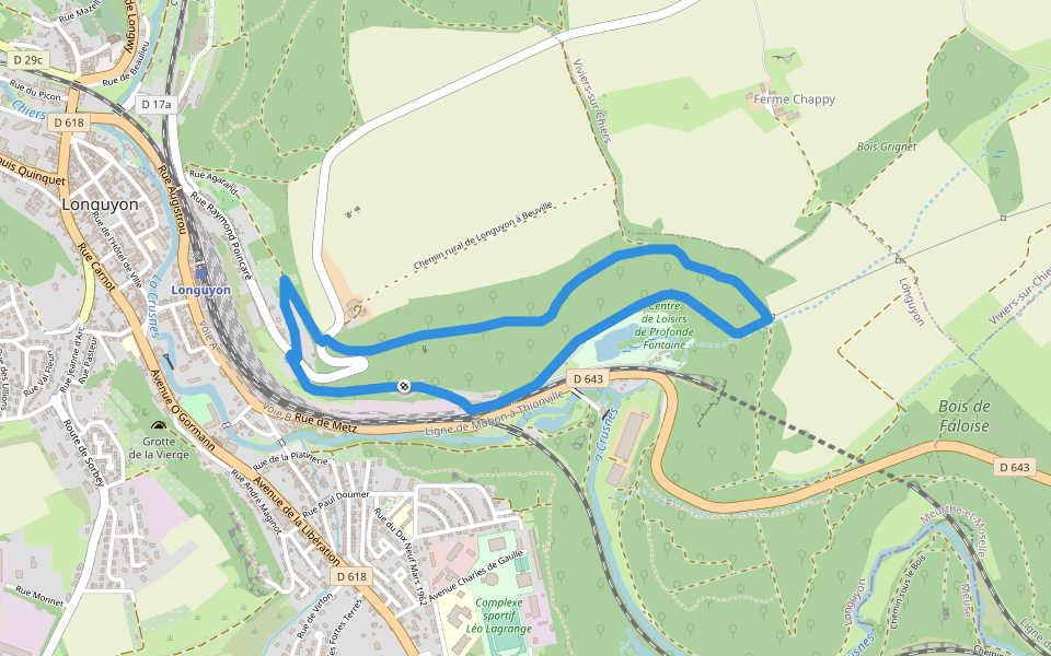 Circuit de Profonde Fontaine walking route map in Longuyon