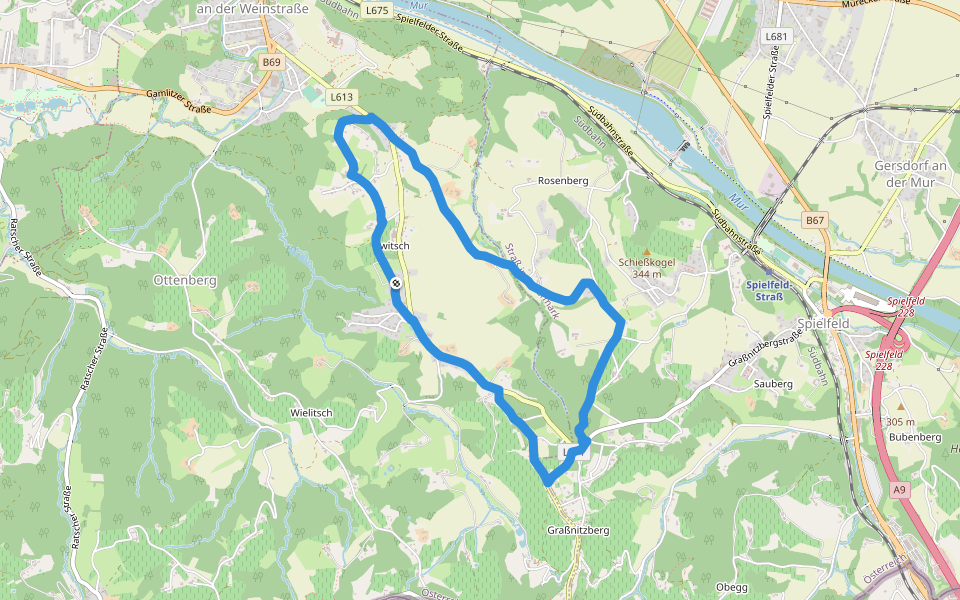Berghausen 2 walking route map in Ewitsch