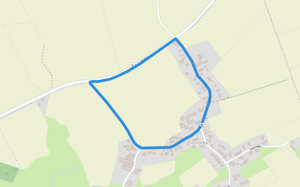 Erholungsort Ulsnis: Rundweg Gunneby walking route map in Ulsnis