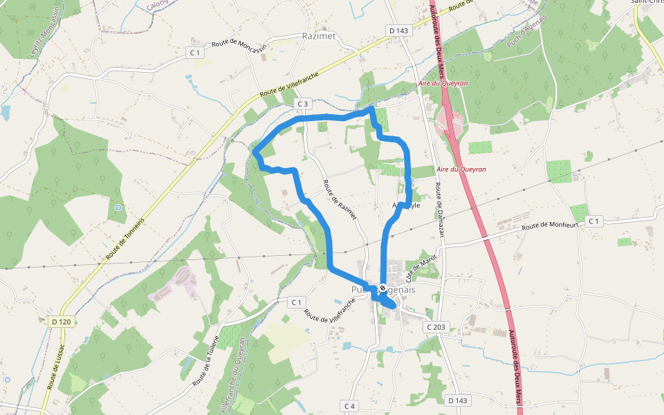 Puch-d’Agenais, dans les terrasses de Garonne - 6.2km walking route map in Puch-d'Agenais